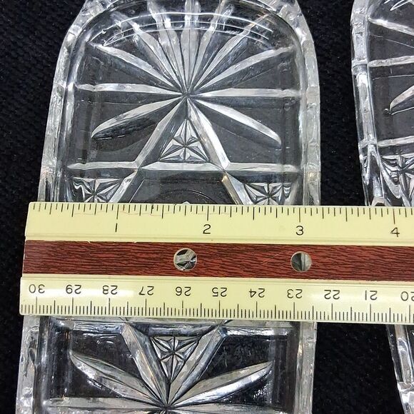 Lot Of 2 Vtg. Star Of David Anchor Hocking Prescut Butter Dish Plates. - Picture 4 of 6